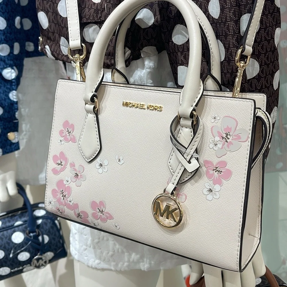 Michael Kors Sheila Small Central Zip Floral Embellished Satchel Crossbody NWT - Picture 7 of 16